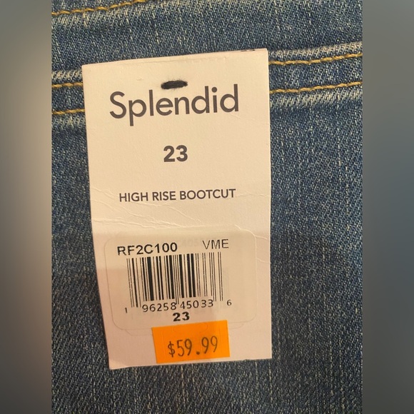 NWT Splendid Woman’s High Waist Rise Bootcut Jeans Size 23 Inseam 33” - Picture 5 of 5